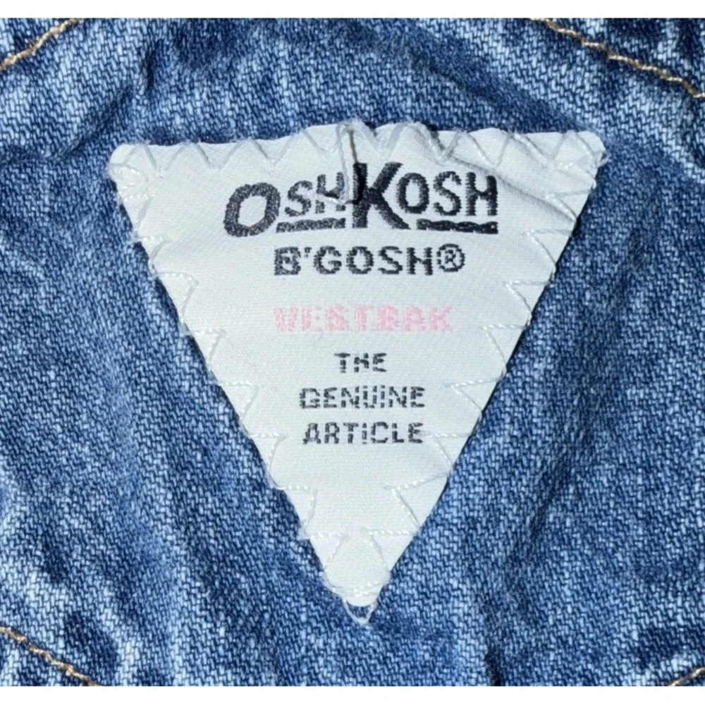 Vintage Oshkosh B'gosh Toddler Girls‎ 3T Denim Bubble Vestbak Bib Overalls